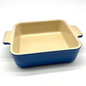 Le Creuset Heritage Stoneware 6” Baking Pan Blue Ceramic Dish